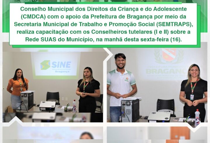 CAPACITAÇÃO COM OS CONSELHEIROS TUTELARES (I E II) SOBRE A REDE SUAS DO MUNICÍPIO.