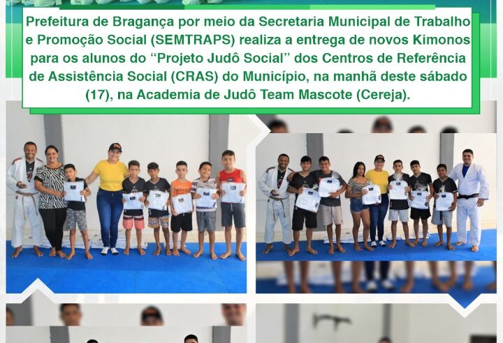 ENTREGA DE 50 NOVOS QUIMONOS AOS ALUNOS DO PROJETO JUDÔ SOCIAL.