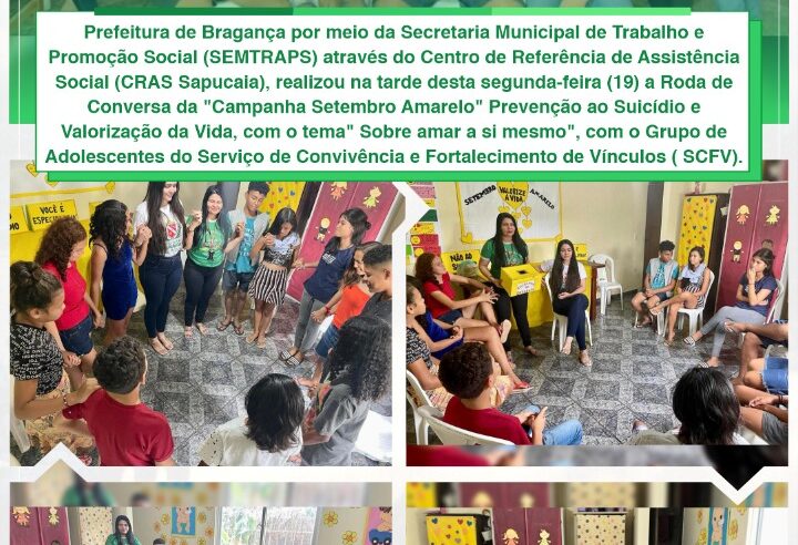 RODA DE CONVERSA COM O GRUPO DE ADOLESCENTES.