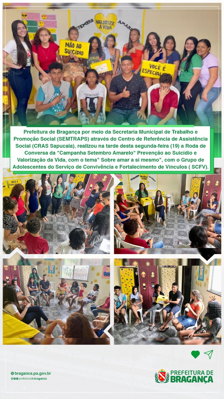 RODA DE CONVERSA COM O GRUPO DE ADOLESCENTES.