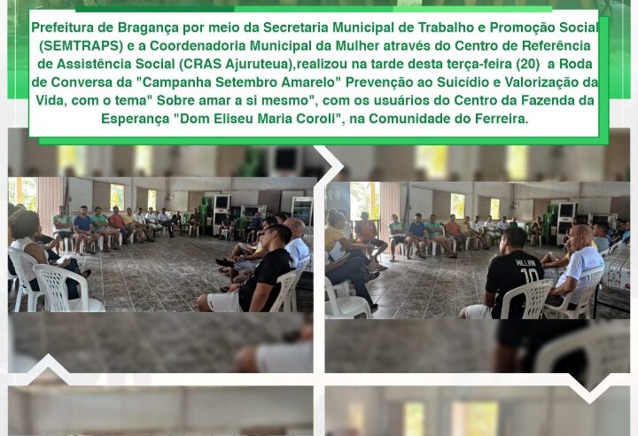 RODA DE CONVERSA PREVENÇÃO AO SUICÍDIO E VALORIZAÇÃO DA VIDA.