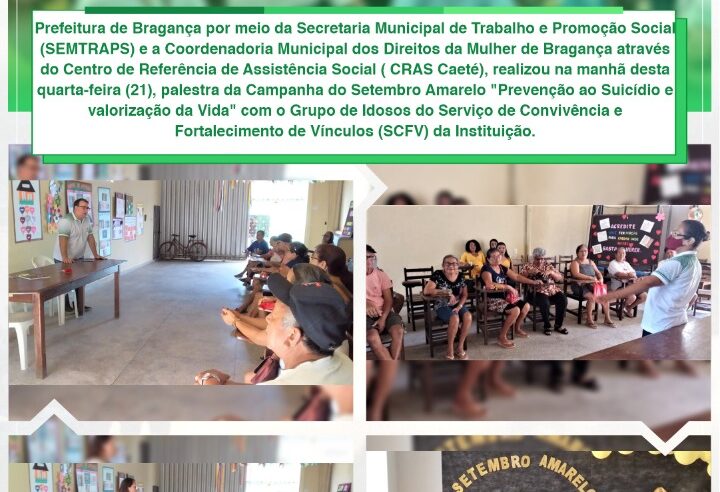 Palestra com o Grupo de Idosos do Serviço de Convivência e Fortalecimento de Vínculos.