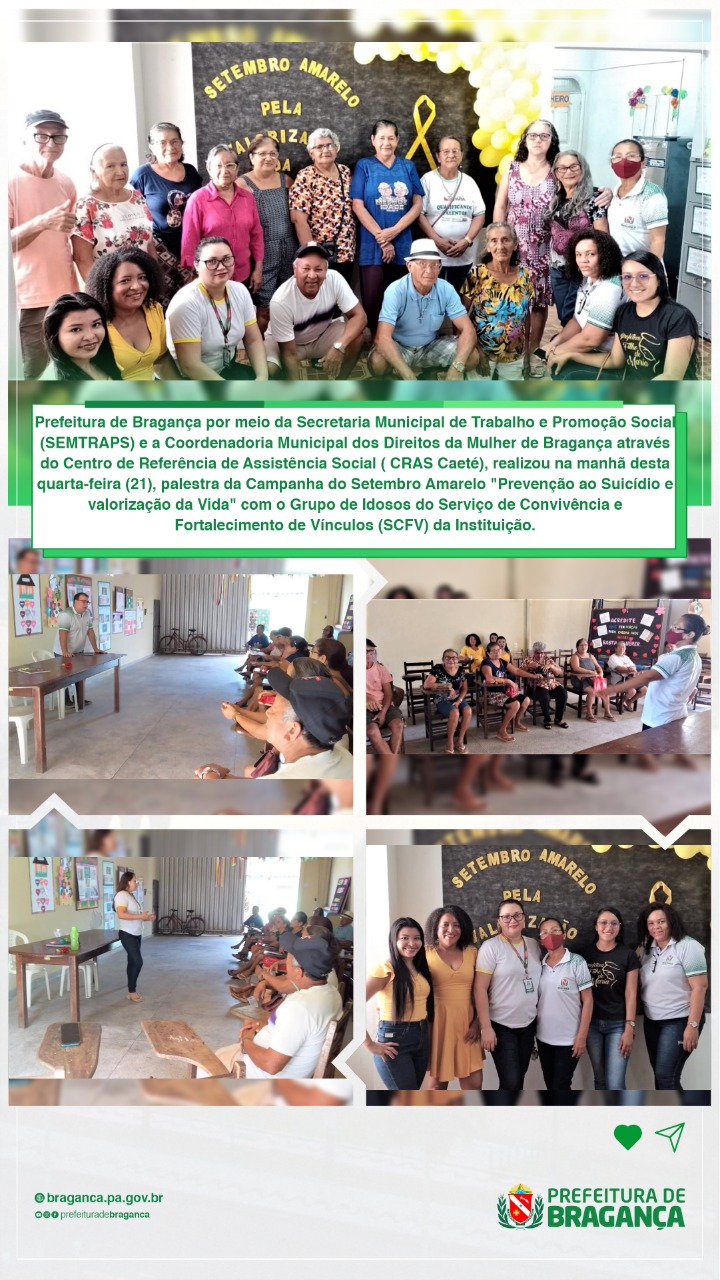 Palestra com o Grupo de Idosos do Serviço de Convivência e Fortalecimento de Vínculos.