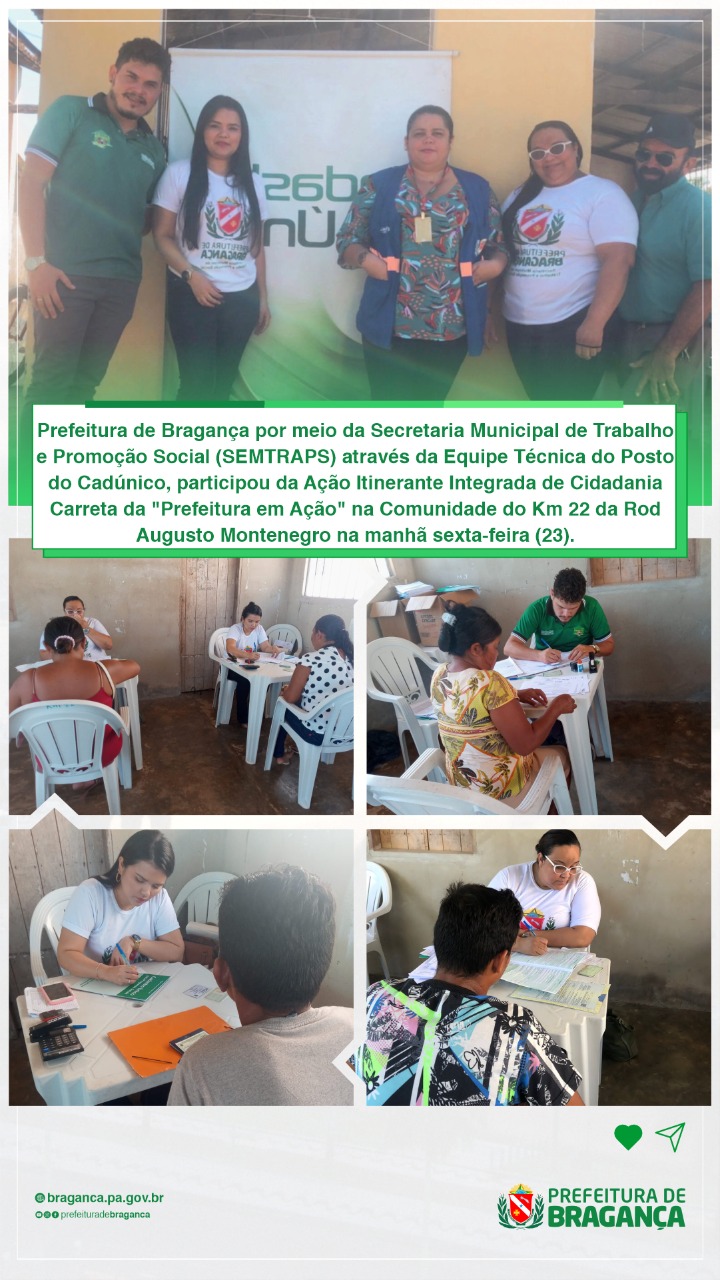 Ação Itinerante Integrada de Cidadania na Comunidade do Km 22.