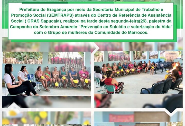 Palestra da Campanha do Setembro Amarelo na Comunidade do Marrocos.
