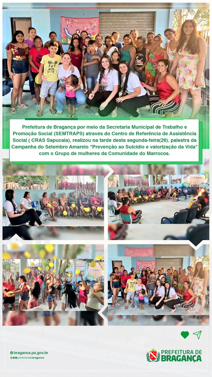 Palestra da Campanha do Setembro Amarelo na Comunidade do Marrocos.