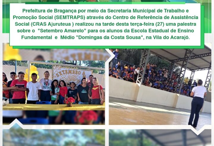 Palestra sobre o “Setembro Amarelo, na Vila do Acarajó.