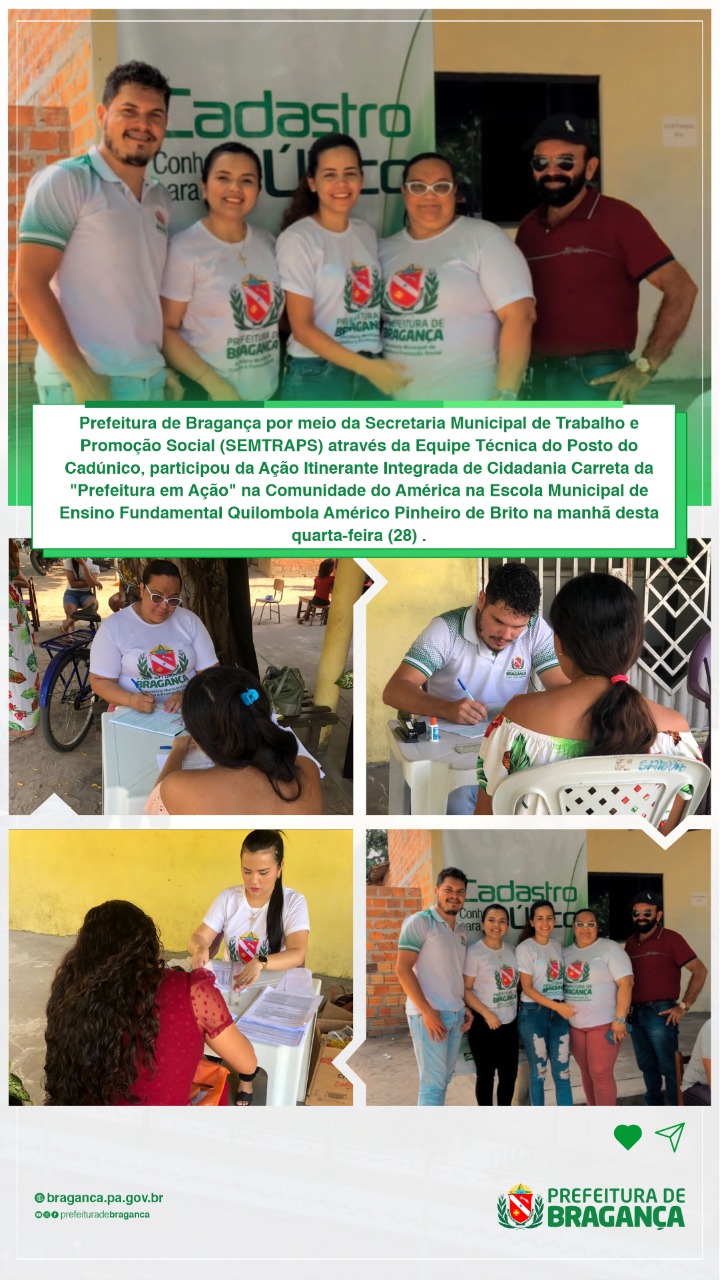 Ação Itinerante Integrada de Cidadania na Comunidade do América.