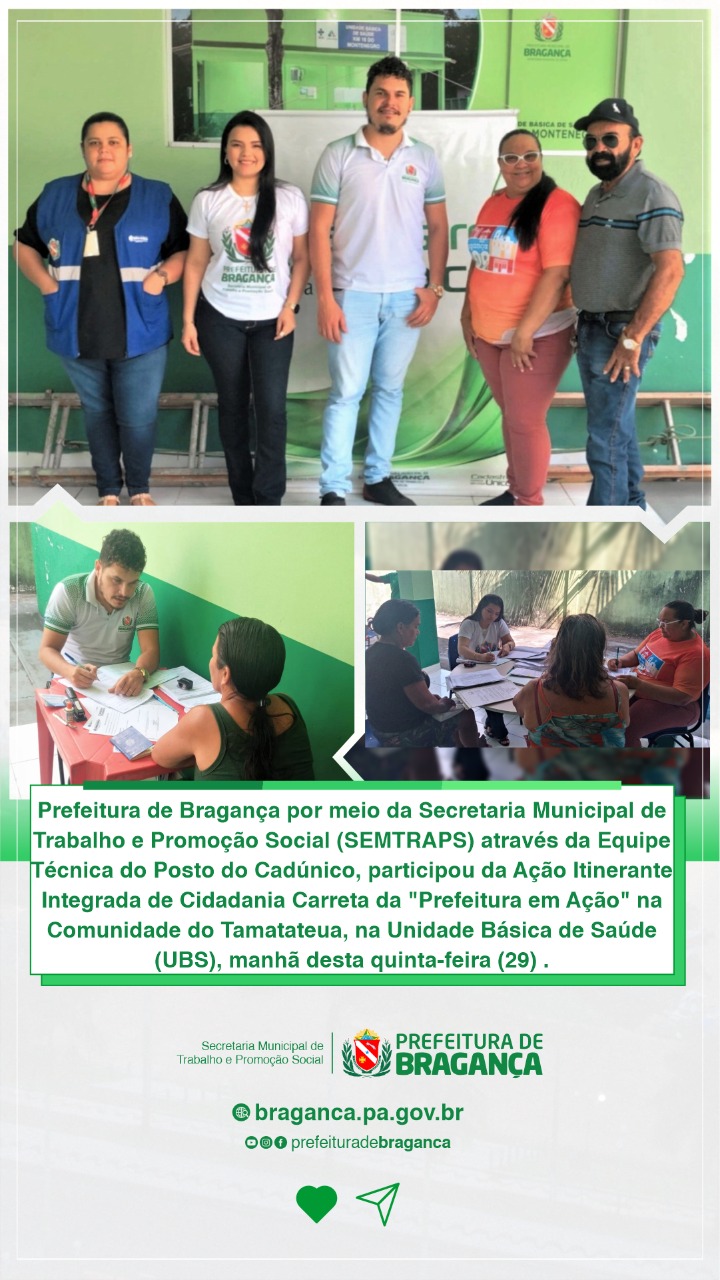 Ação Itinerante Integrada de Cidadania na Comunidade do Tamatateua.