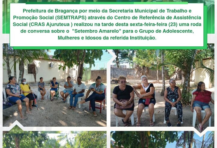 Roda de conversa sobre o Setembro Amarelo no CRAS Ajuruteua.