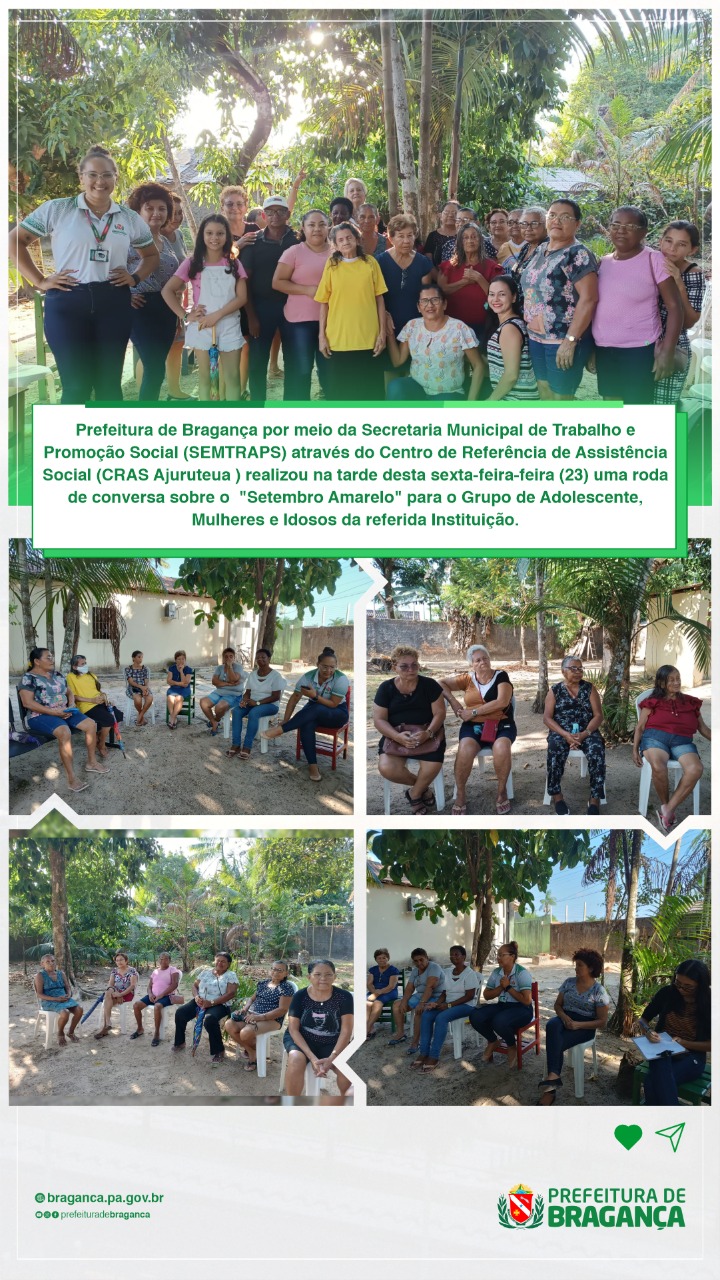 Roda de conversa sobre o Setembro Amarelo no CRAS Ajuruteua.