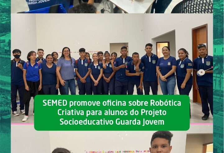 Oficina sobre Robótica Criativa para alunos do  Guarda Jovem.