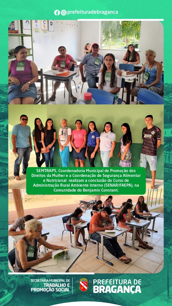 Conclusão do Curso de Administração Rural com os agricultores familiares da comunidade de Benjamin Constant.