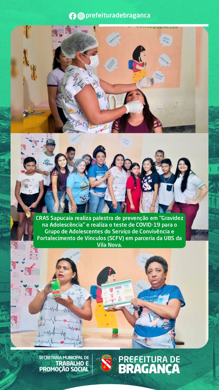 Palestra e teste de COVID-19 para o Grupo de Adolescentes SCFV.
