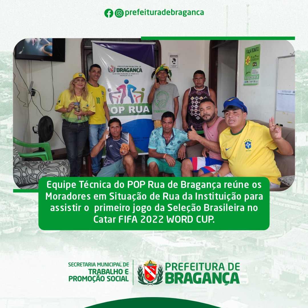Moradores em Situação de Rua assistem o primeiro jogo da Seleção Brasileira no Catar.