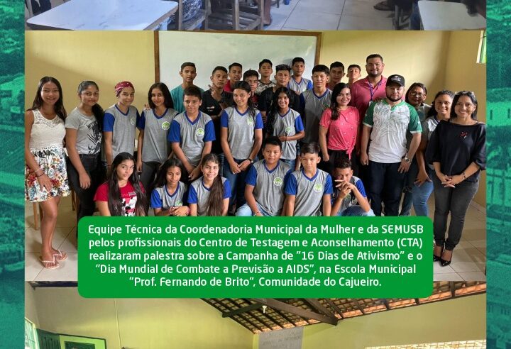 Palestra na Escola Municipal Prof. Fernando de Brito, Comunidade do Cajueiro.