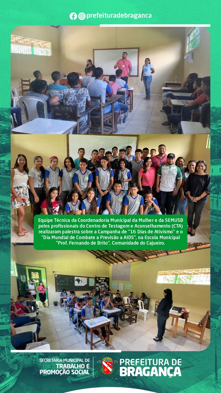 Palestra na Escola Municipal Prof. Fernando de Brito, Comunidade do Cajueiro.