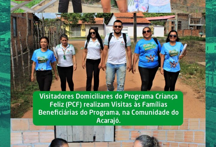 VISITAS ÀS FAMÍLIAS BENEFICIÁRIAS DO PROGRAMA NA COMUNIDADE DO ACARAJÓ.