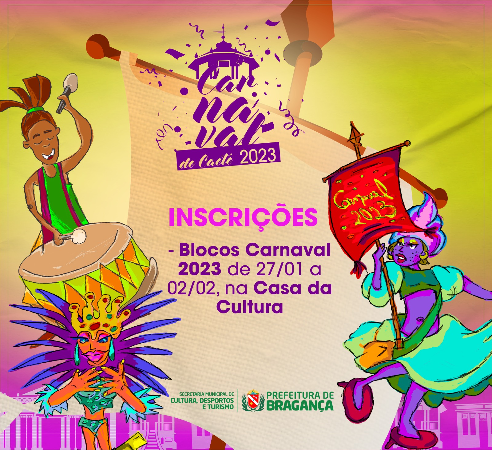 INSCRIÇÕES PARA BLOCOS DE CARNAVAL 2023.