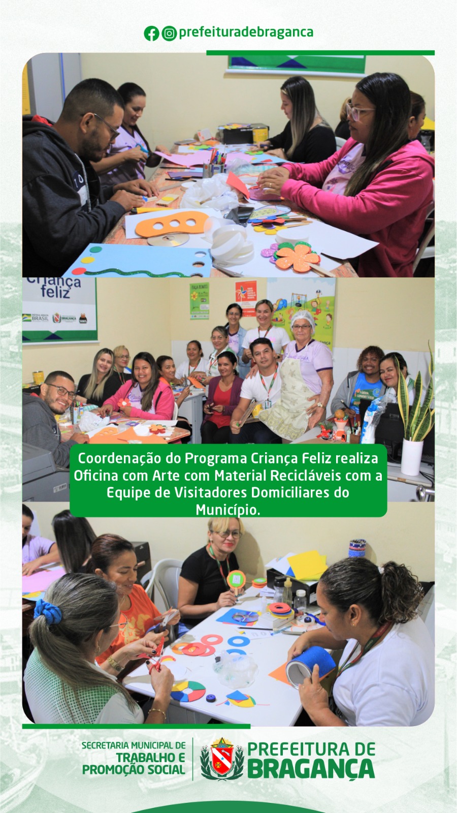 COORDENAÇÃO DO PROGRAMA CRIANÇA FELIZ REALIZA OFICINA.