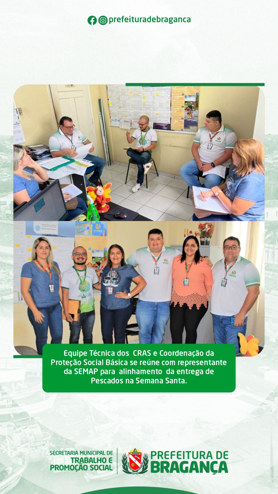 REUNIÃO PARA ALINHAMENTO DA ENTREGA DE PESCADOS NA SEMANA SANTA.