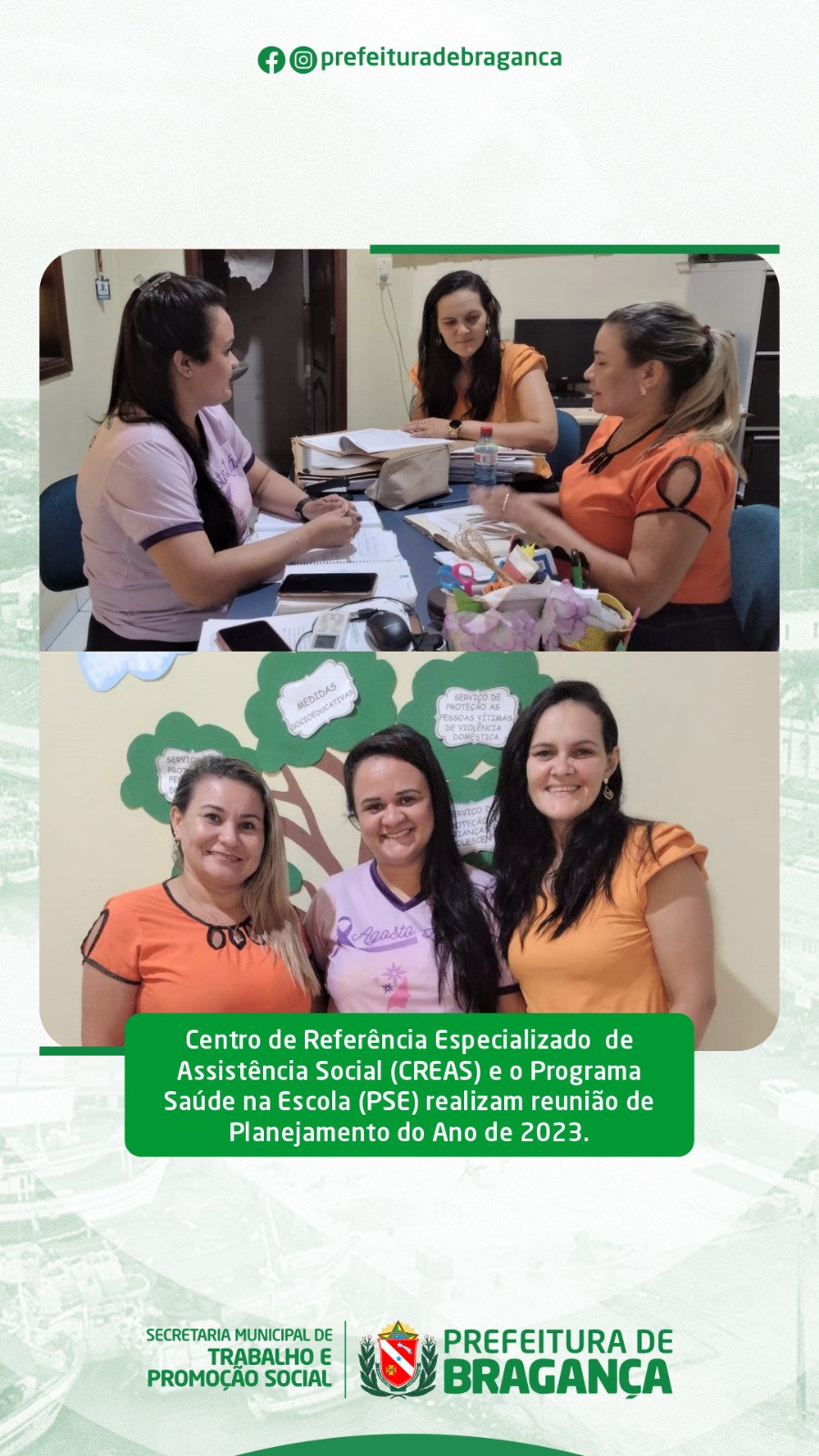 CREAS E PSE REALIZAM REUNIÃO DE PLANEJAMENTO DO ANO DE 2023.