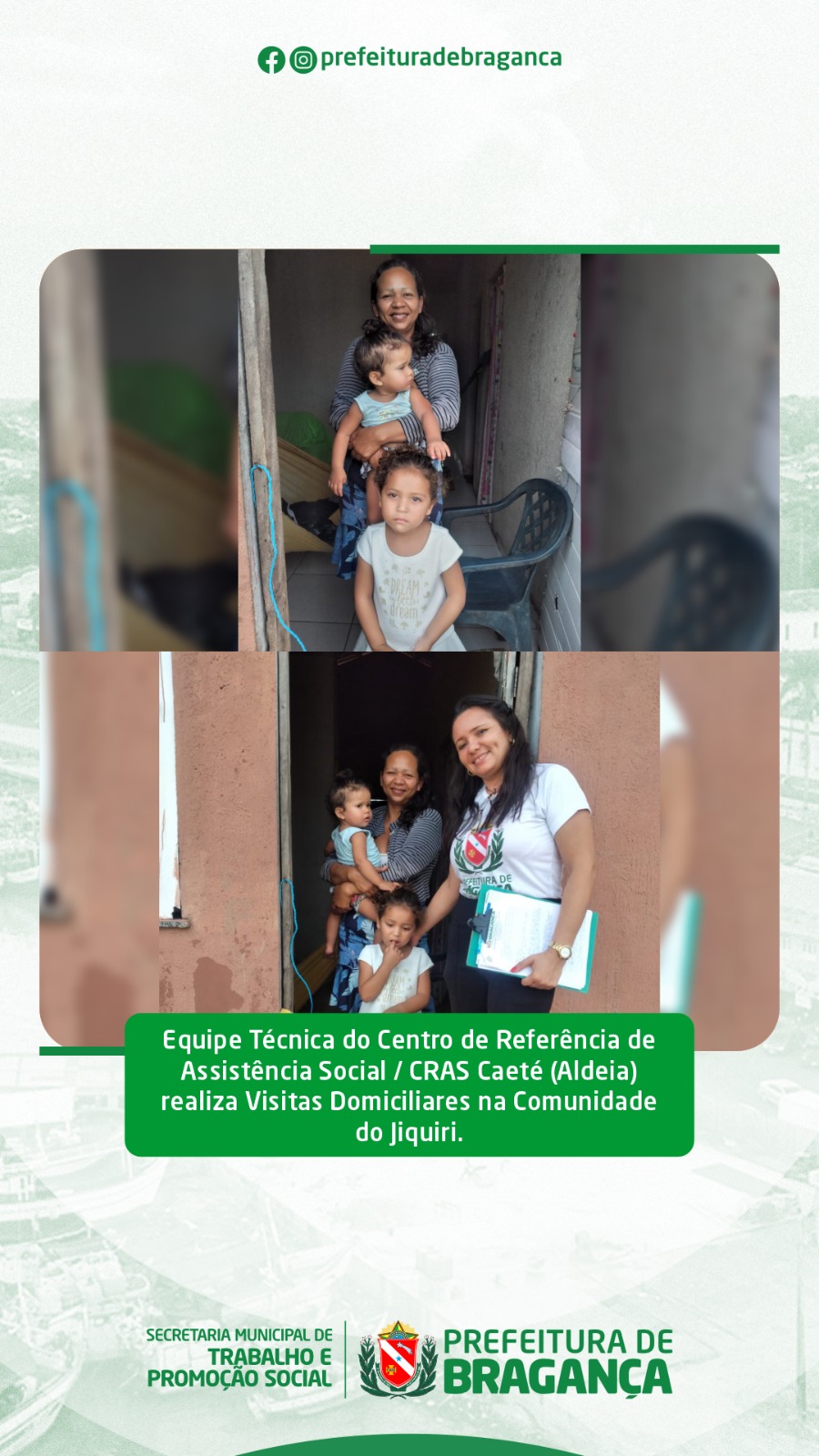 CRAS CAETÉ REALIZA VISITAS DOMICILIARES NA COMUNIDADE DO JIQUIRI.
