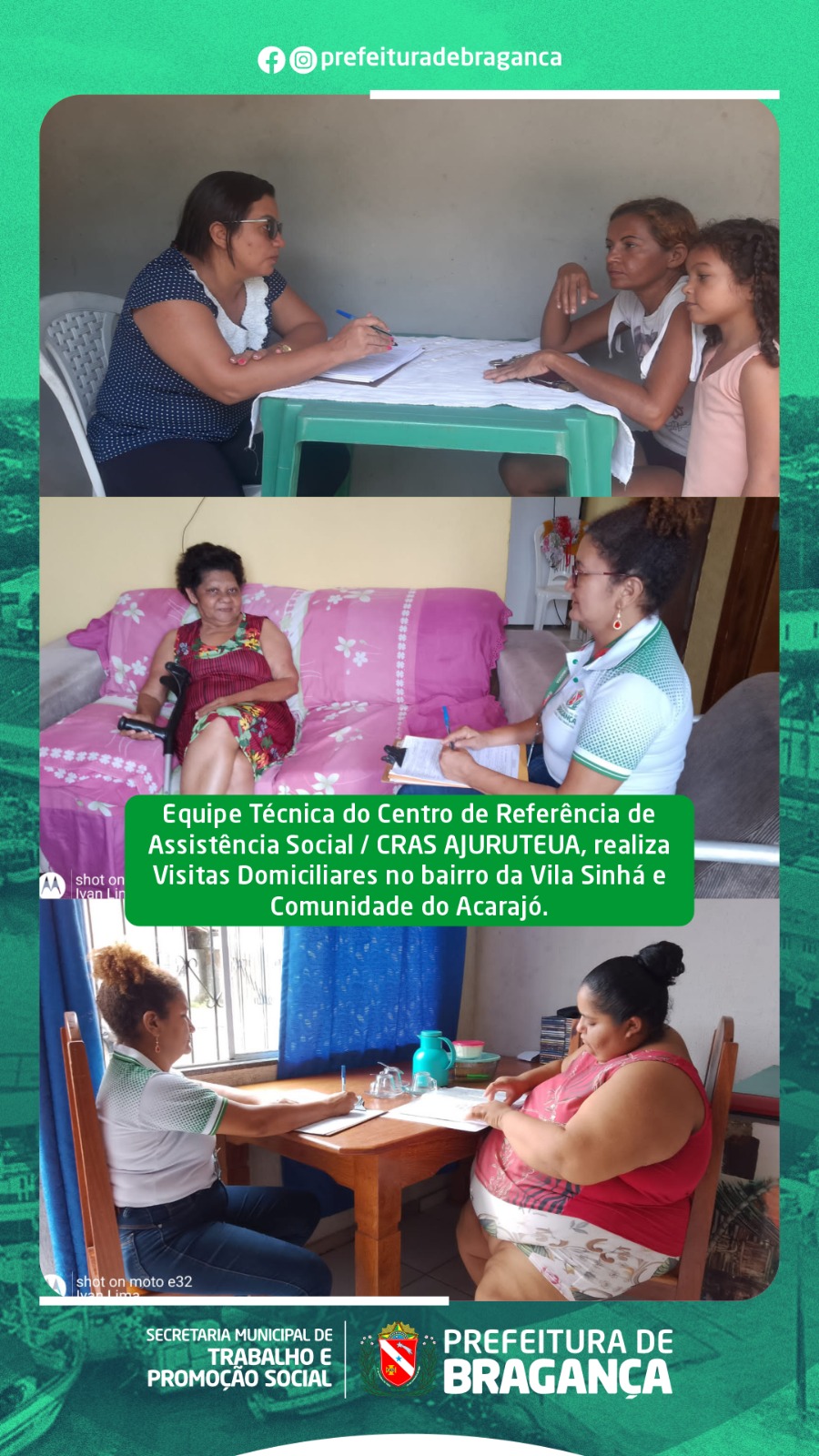 VISITAS DOMICILIARES NO BAIRRO DA VILA SINHÁ E COMUNIDADE DO ACARAJÓ.