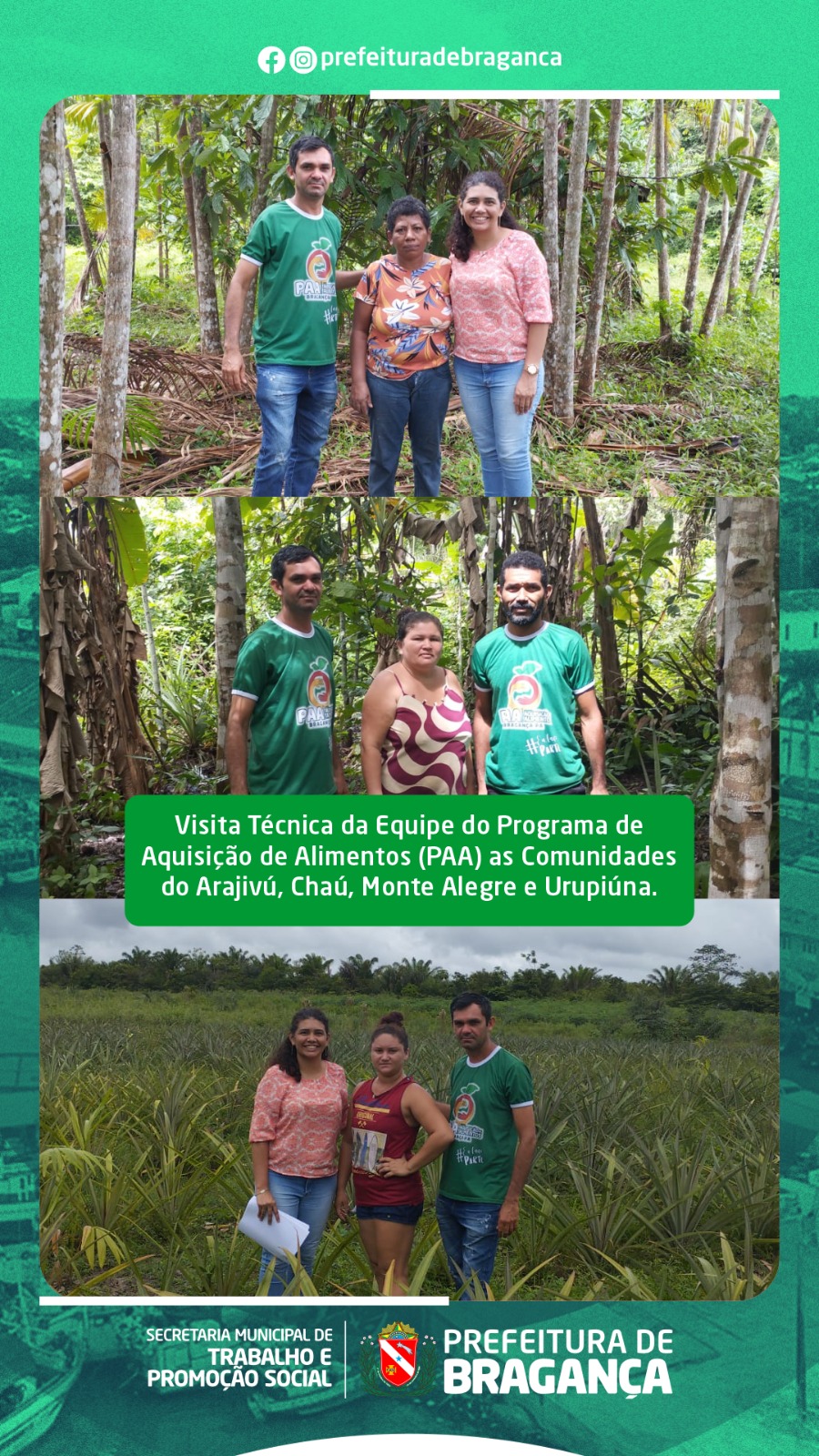 VISITA TÉCNICA DA EQUIPE DO PROGRAMA DE AQUISIÇÃO DE ALIMENTOS