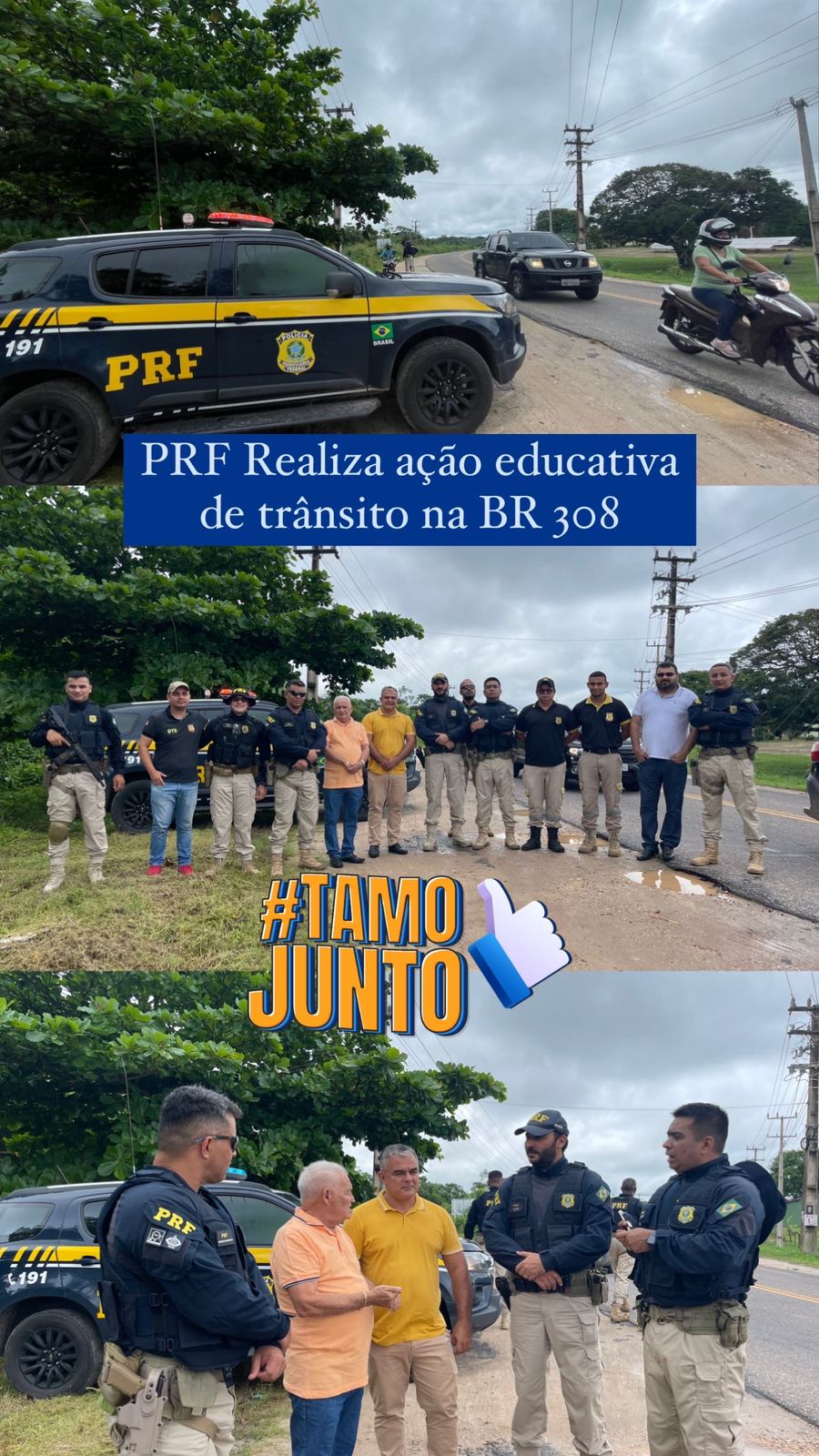 PRF REALIZA AÇÃO EDUCATIVA DE TRÂNSITO NA BR 308.