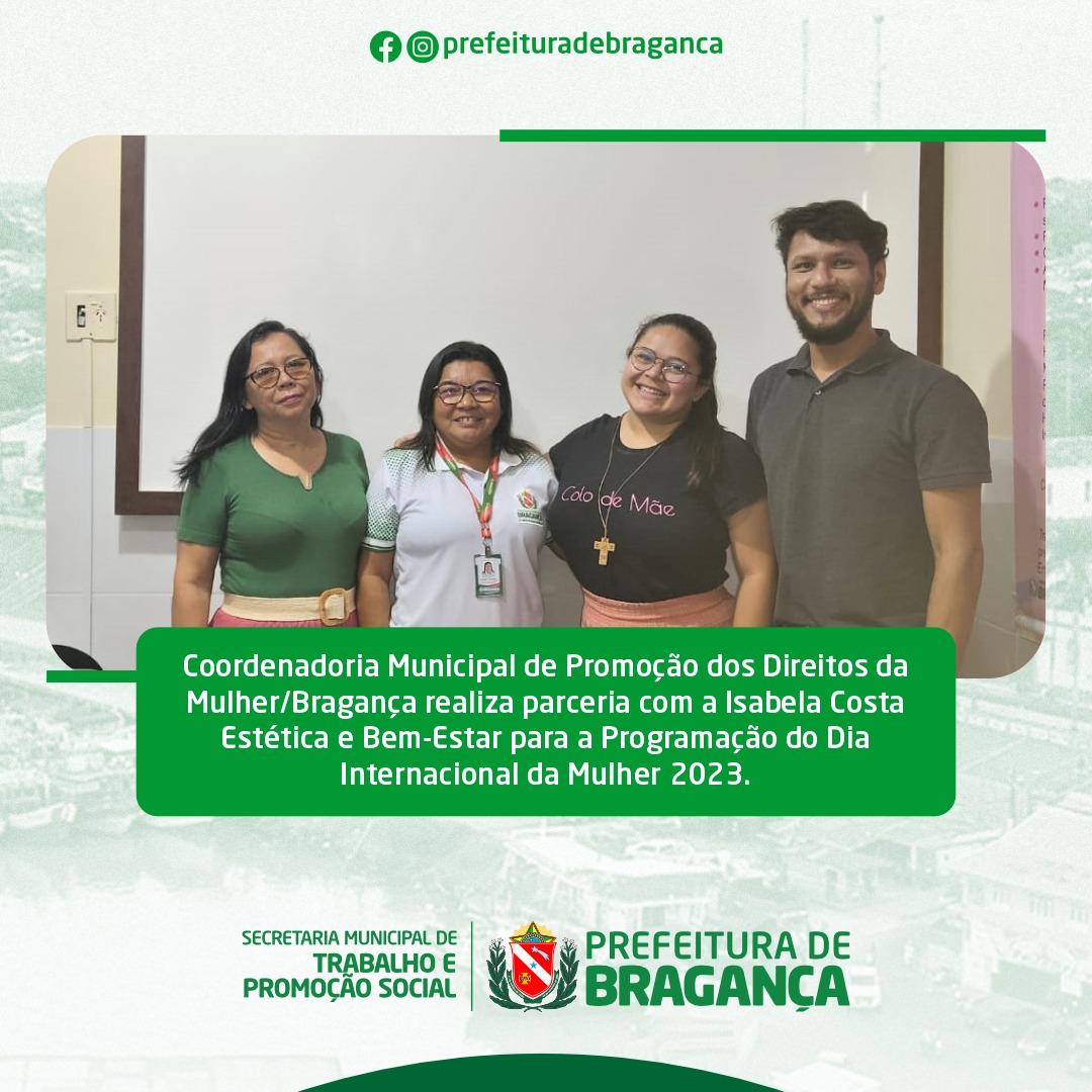 PARCERIA PARA A PROGRAMAÇÃO DO DIA INTERNACIONAL DA MULHER.