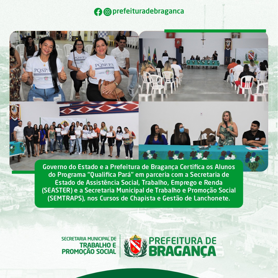CERTIFICAÇÃO DOS ALUNOS DO PROGRAMA QUALIFICA PARÁ.