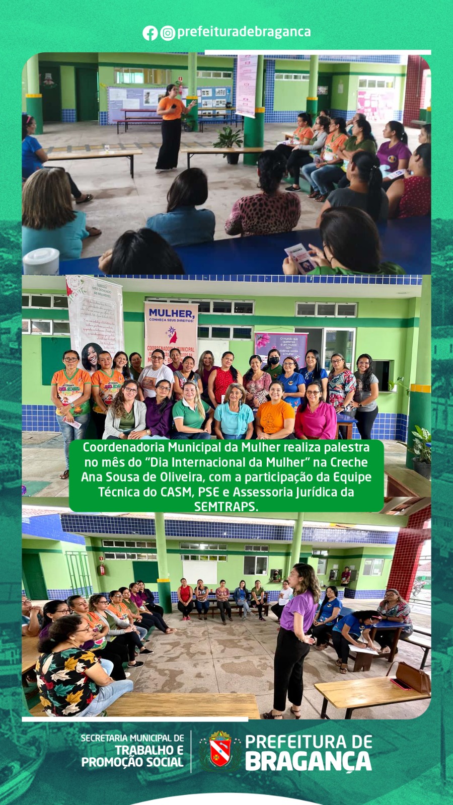 PALESTRA NA CRECHE ANA SOUSA DE OLIVEIRA