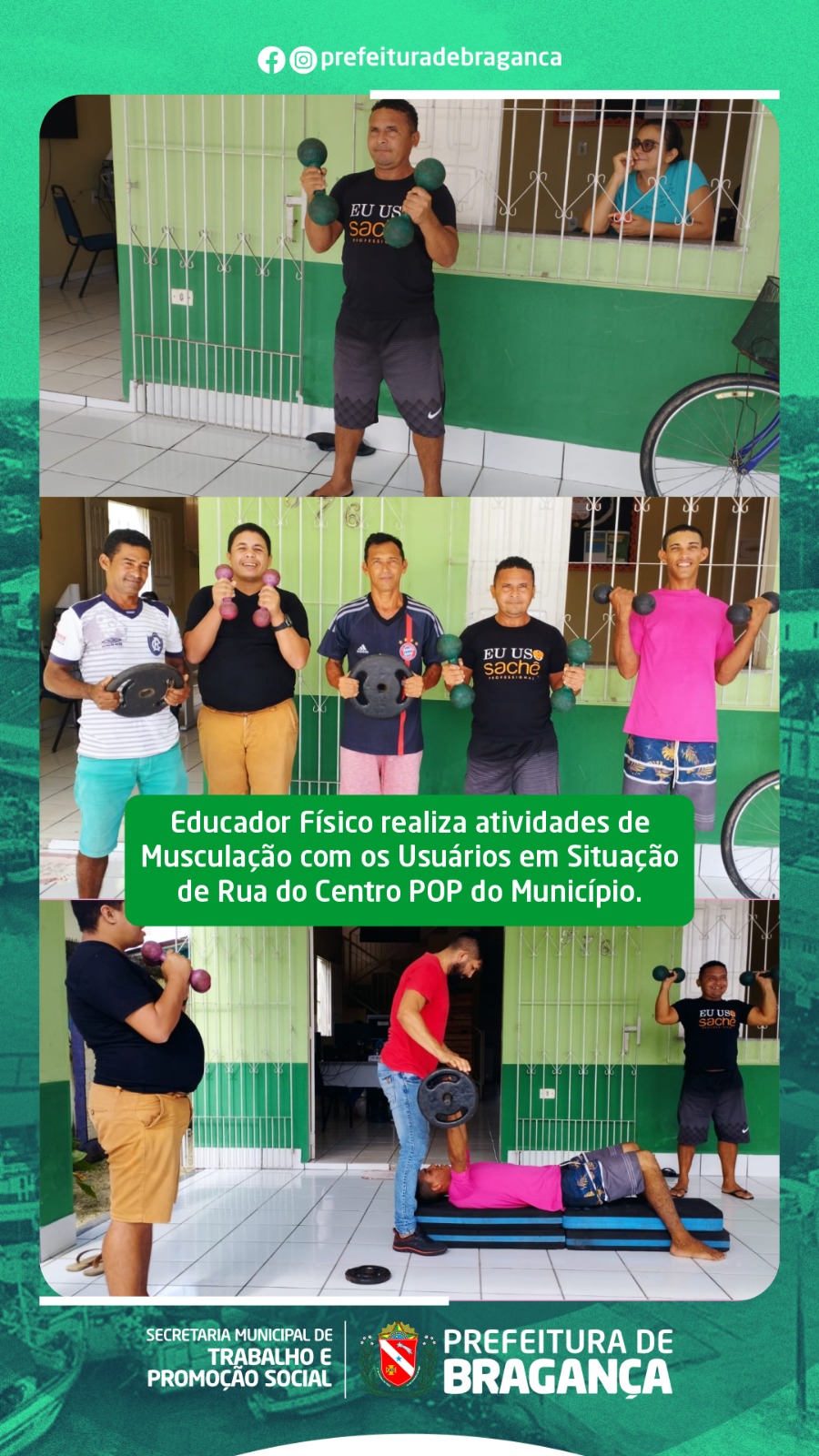 ATIVIDADES DE MUSCULAÇÃO COM OS USUÁRIOS EM SITUAÇÃO DE RUA DO CENTRO POP.