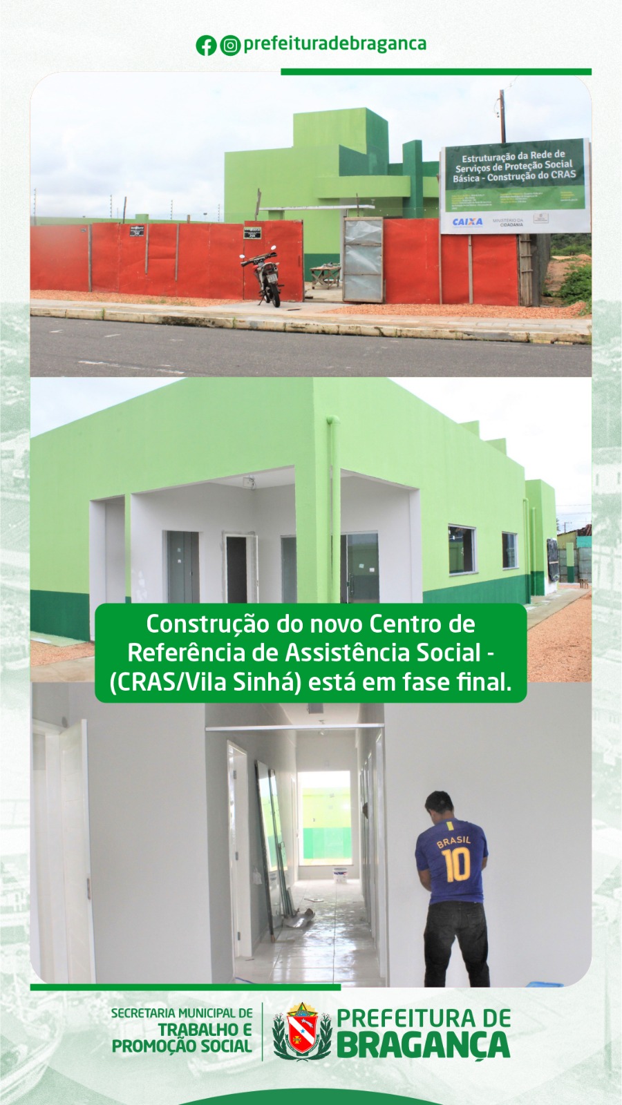 CONSTRUÇÃO DO CRAS/VILA SINHÁ ESTÁ EM FASE FINAL.