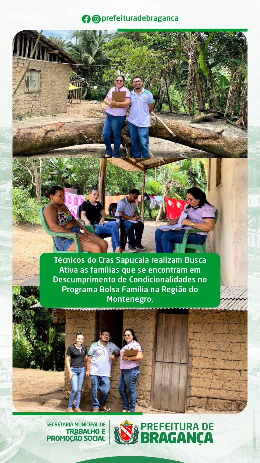 BUSCA ATIVA AS FAMÍLIAS NA REGIÃO DO MONTENEGRO.