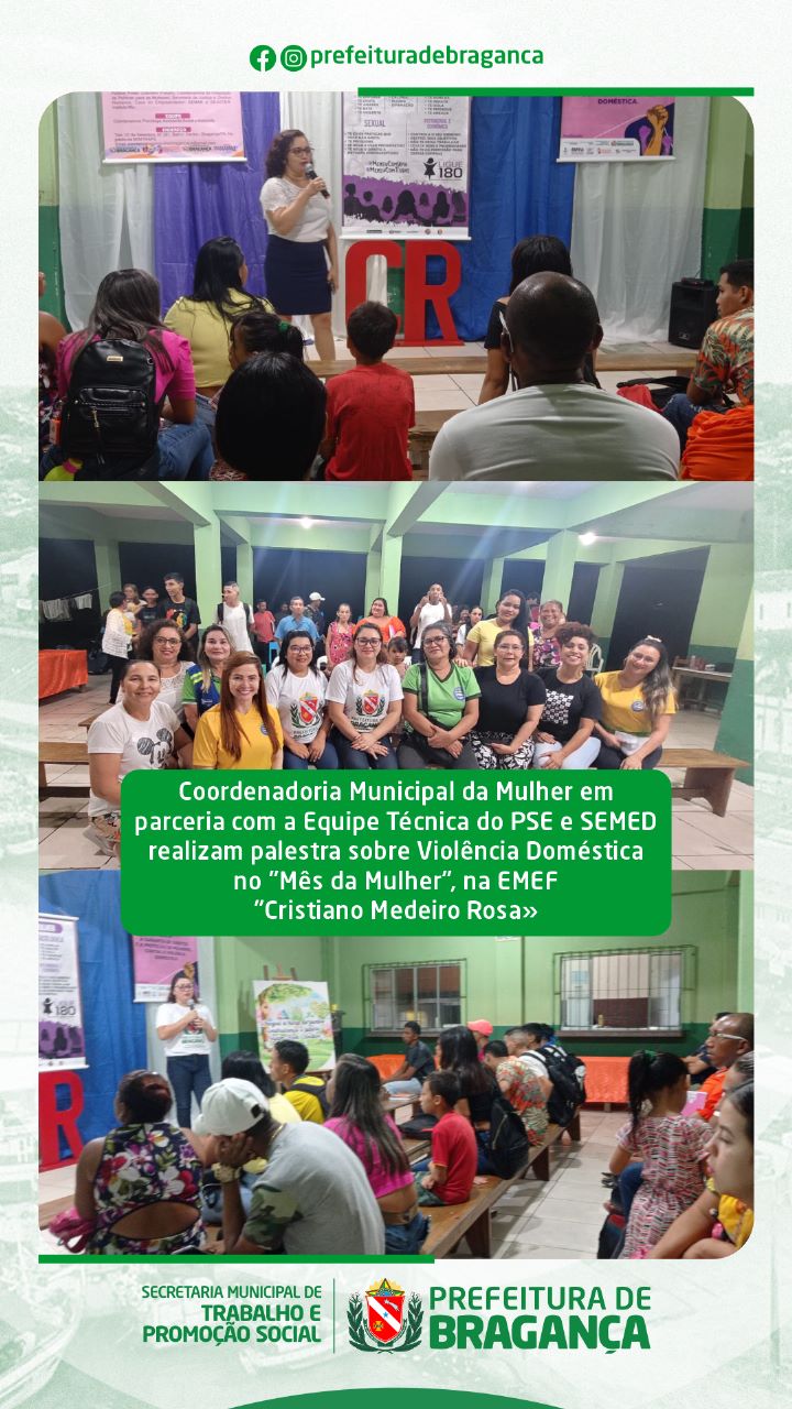 PALESTRA SOBRE VIOLÊNCIA DOMÉSTICA   NO MÊS DA MULHER, NA EMEF CRISTIANO MEDEIRO ROSA