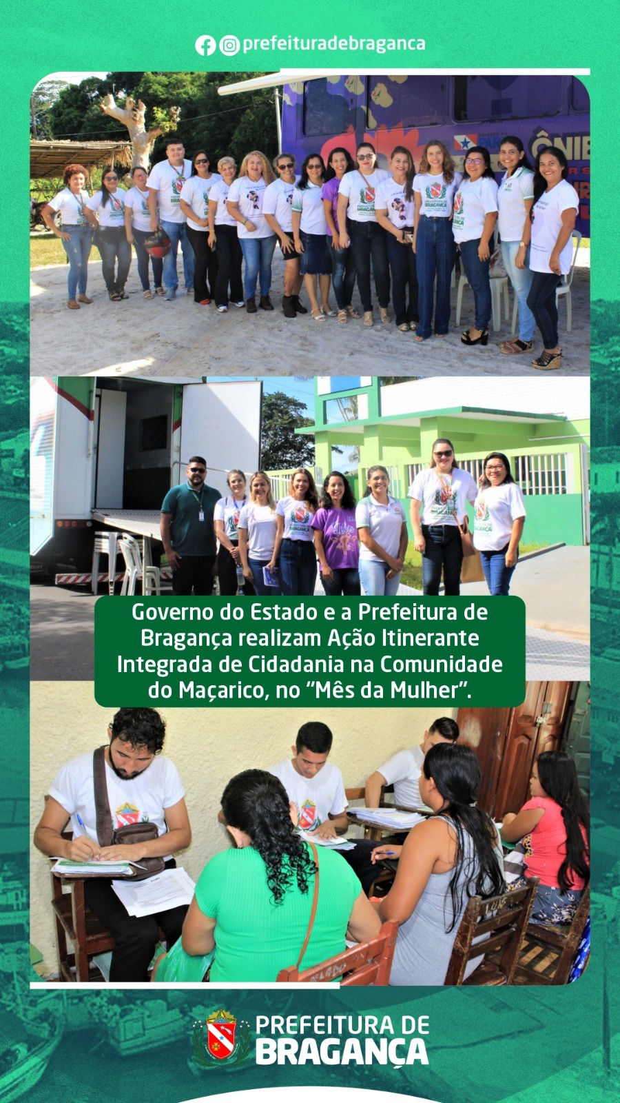 AÇÃO ITINERANTE INTEGRADA DE CIDADANIA NA COMUNIDADE DO MAÇARICO, NO “MÊS DA MULHER”.