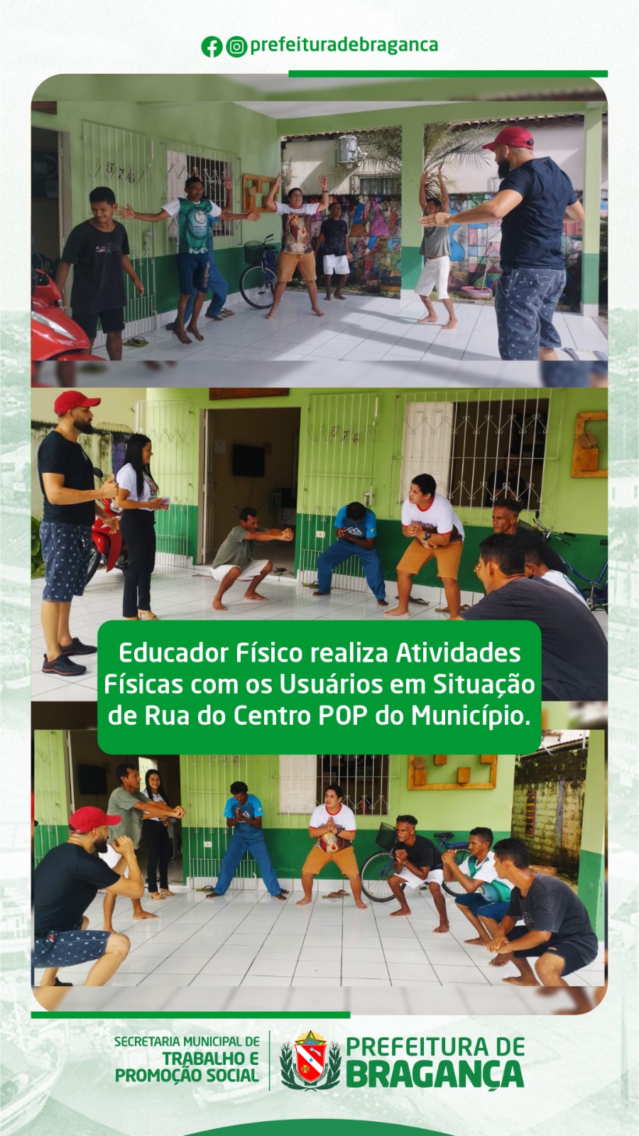ATIVIDADES FÍSICAS COM OS USUÁRIOS EM SITUAÇÃO DE RUA DO CENTRO POP