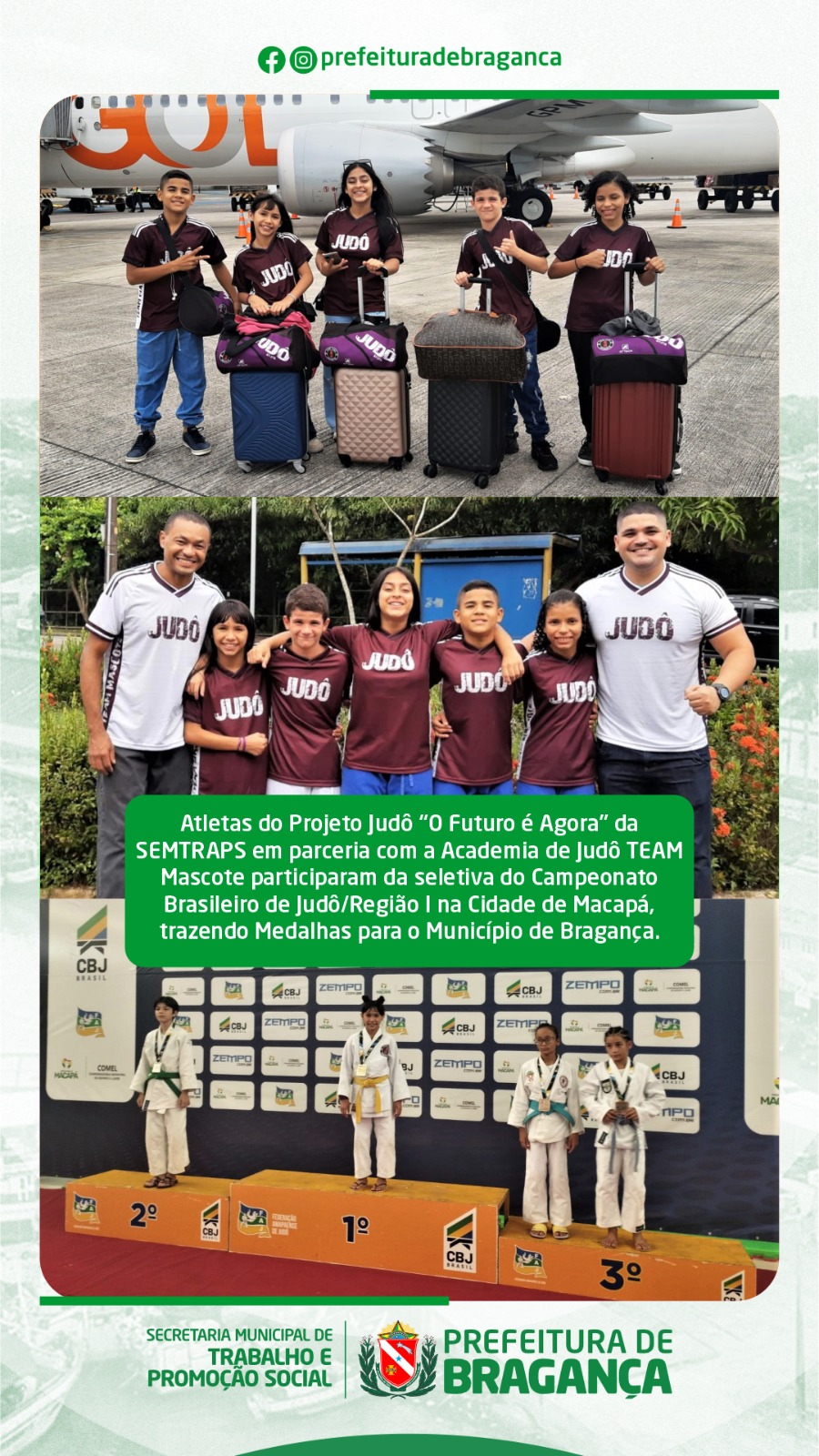 ATLETAS DO PROJETO JUDÔ PARTICIPARAM DA SELETIVA DO CAMPEONATO BRASILEIRO DE JUDÔ/REGIÃO I NA CIDADE DE MACAPÁ.