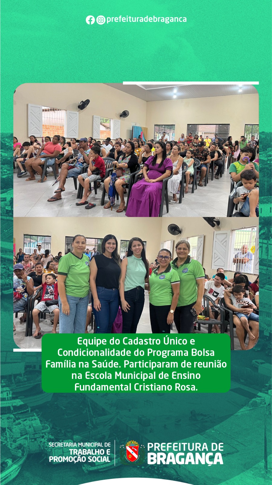 REUNIÃO NA ESCOLA MUNICIPAL DE ENSINO FUNDAMENTAL CRISTIANO ROSA