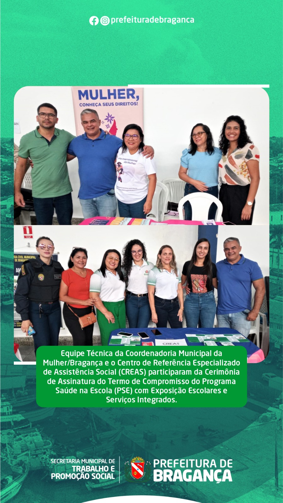 CERIMÔNIA DE ASSINATURA DO TERMO DE COMPROMISSO DO PROGRAMA SAÚDE NA ESCOLA.