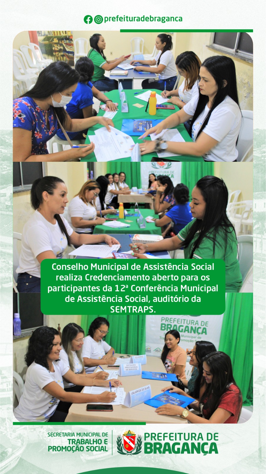 CREDENCIAMENTO PARA OS PARTICIPANTES DA 12ª CONFERÊNCIA MUNICIPAL DE ASSISTÊNCIA SOCIAL