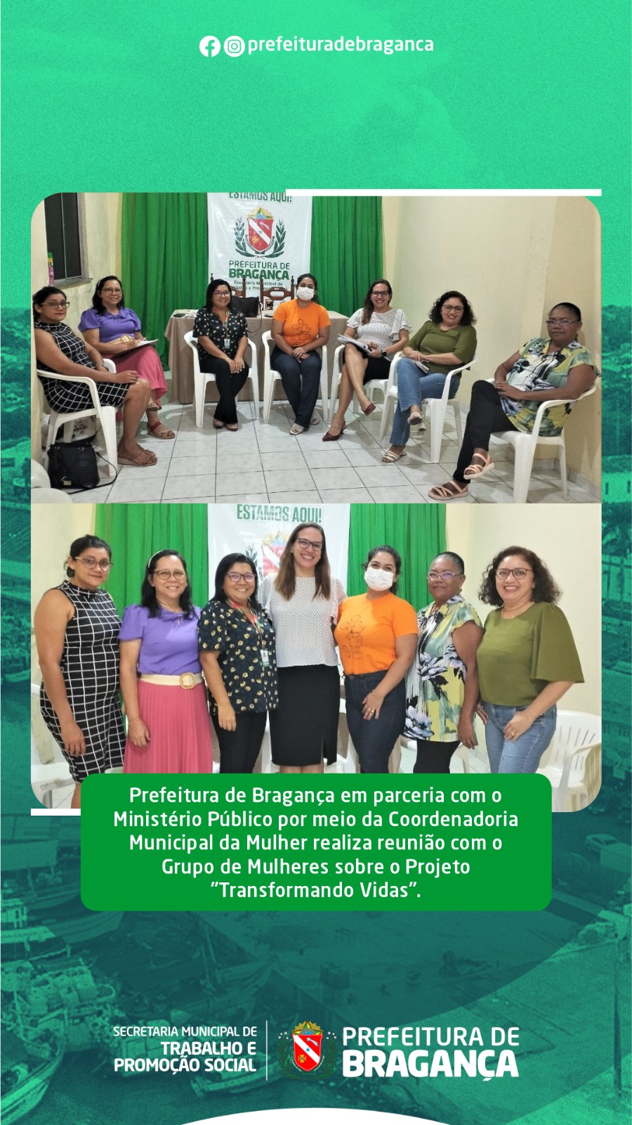 REUNIÃO COM O GRUPO DE MULHERES SOBRE O PROJETO “TRANSFORMANDO VIDAS”