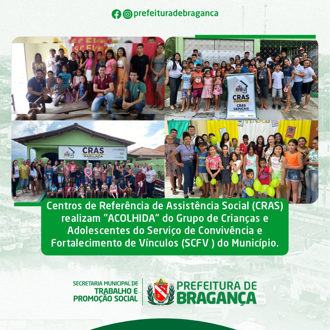 ACOLHIDA DO GRUPO DE CRIANÇAS E ADOLESCENTES DO SCFV DO MUNICÍPIO.