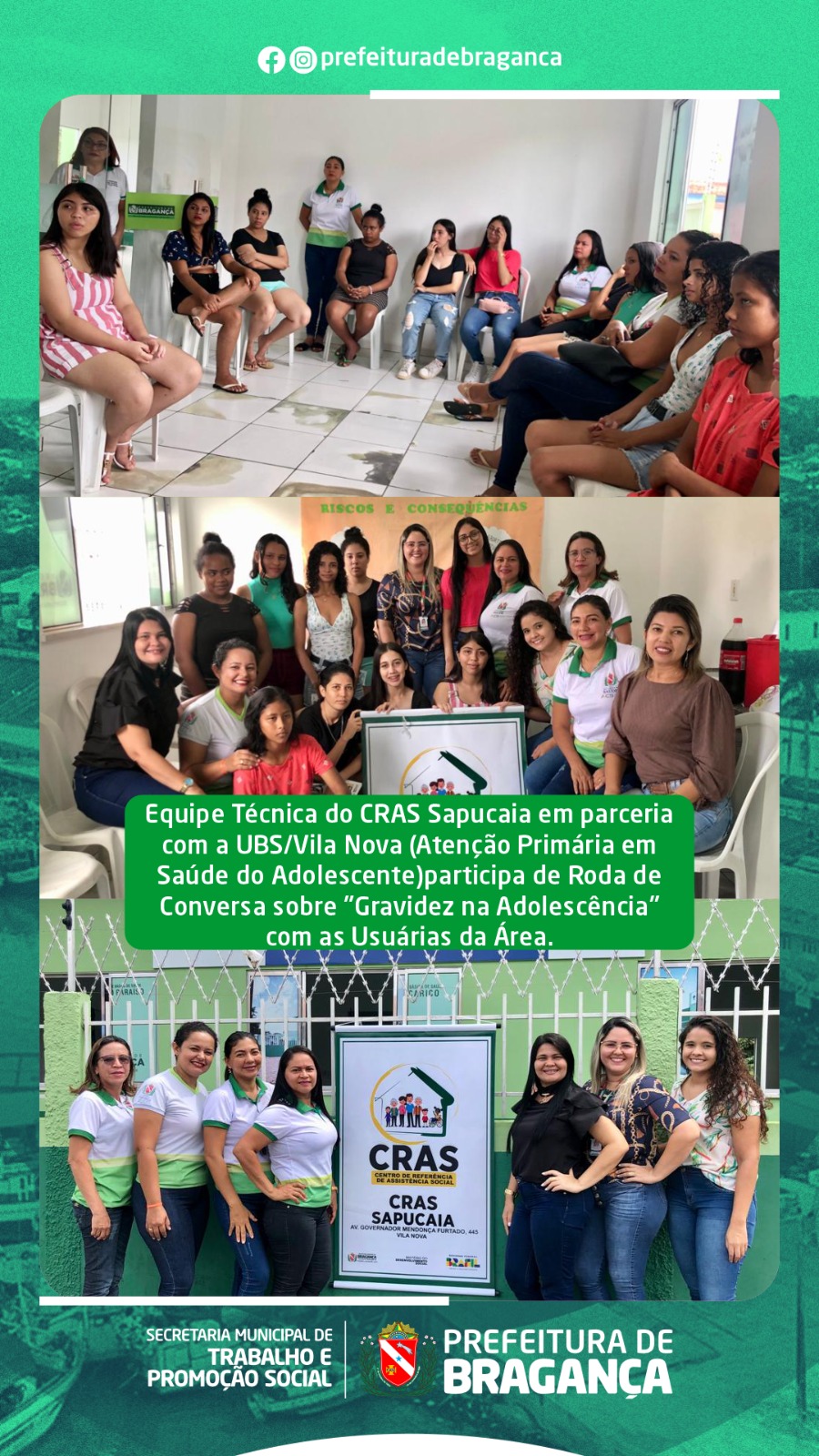 RODA DE CONVERSA SOBRE GRAVIDEZ NA ADOLESCÊNCIA.