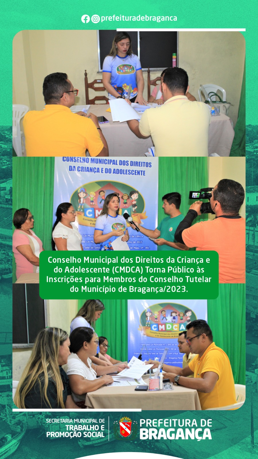 INSCRIÇÕES PARA MEMBROS DO CONSELHO TUTELAR.