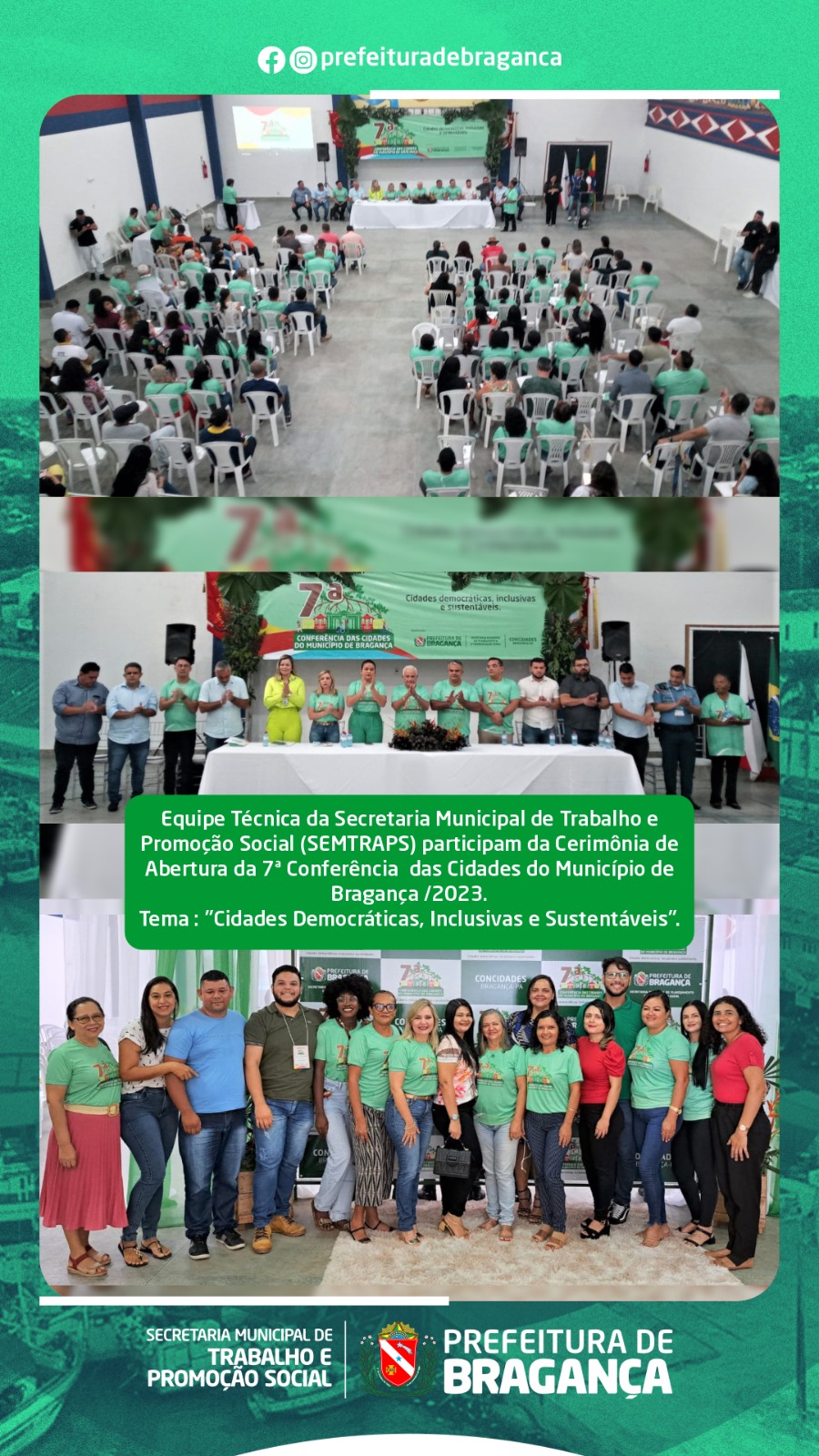 EQUIPE TÉCNICA DA SEMTRAPS PARTICIPAM DA ABERTURA DA 7ª CONFERÊNCIA DAS CIDADES.