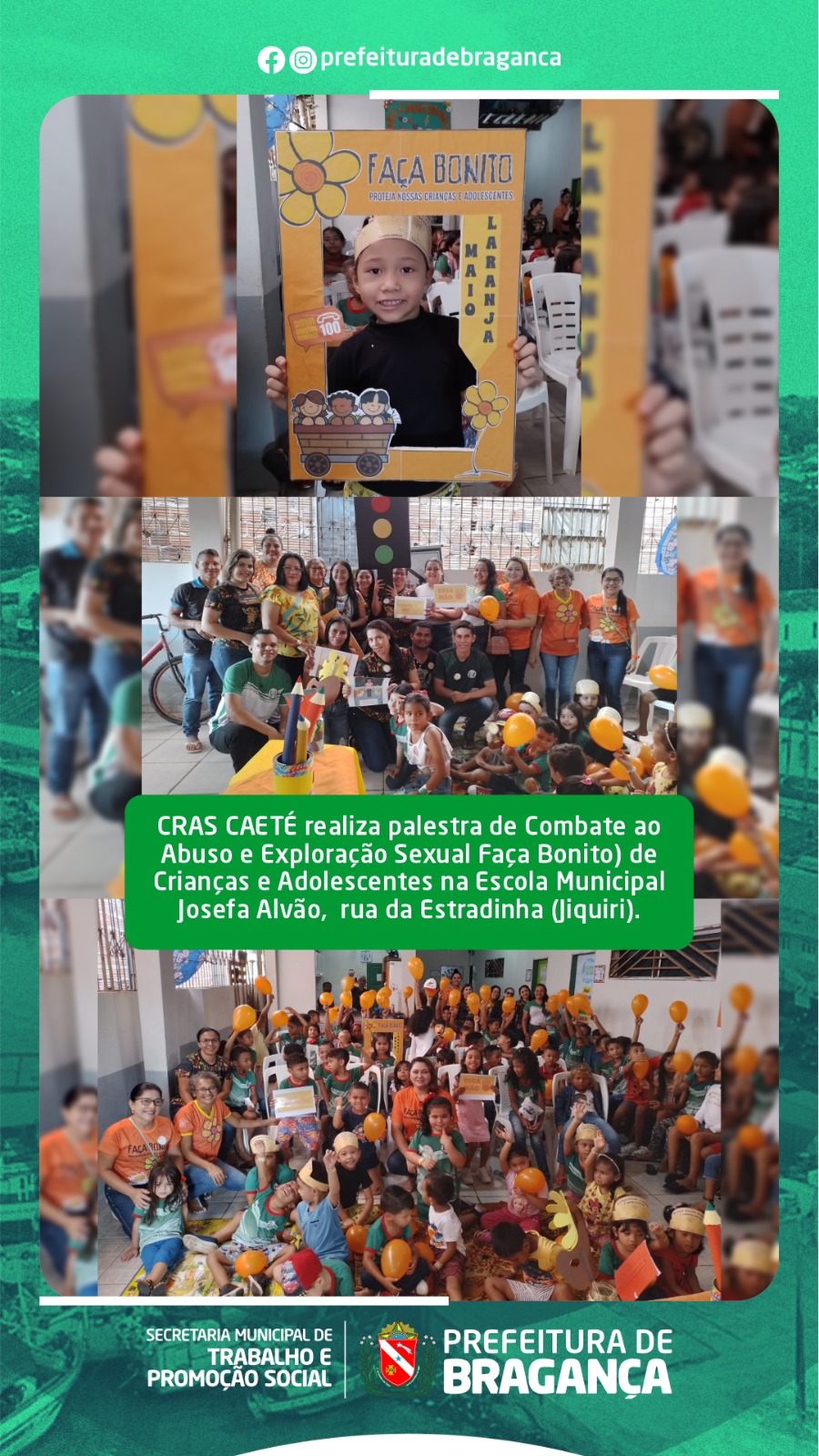 PALESTRA DE COMBATE AO ABUSO E EXPLORAÇÃO SEXUAL DE CRIANÇAS E ADOLESCENTES.