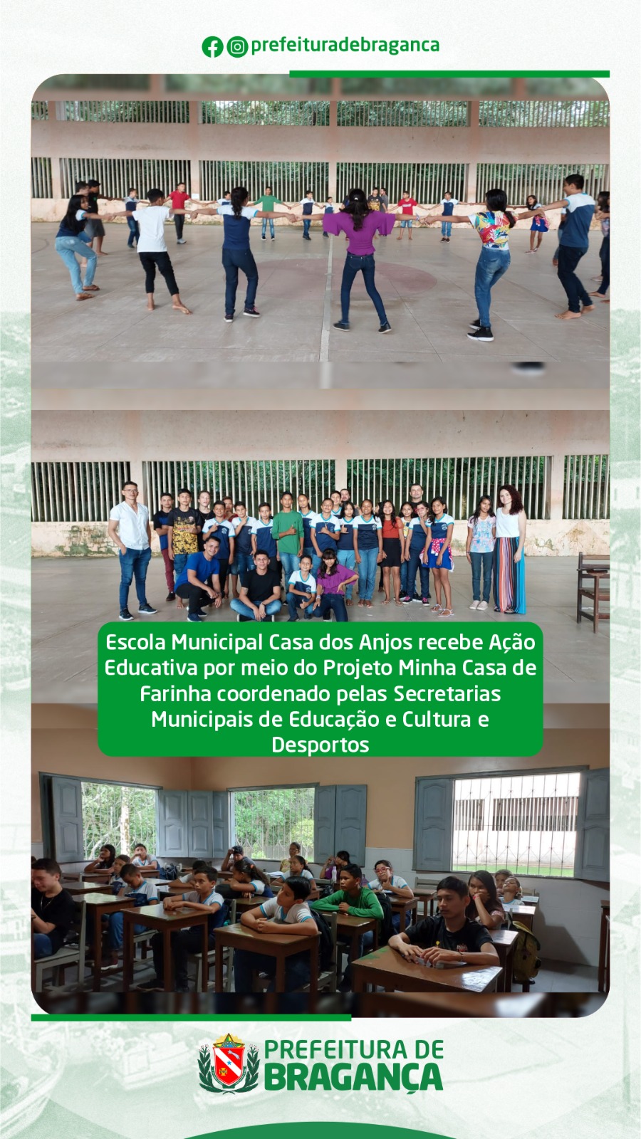 ESCOLA MUNICIPAL CASA DOS ANJOS RECEBE AÇÃO EDUCATIVA